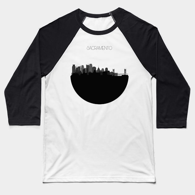 Sacramento Skyline V2 Baseball T-Shirt by inspirowl